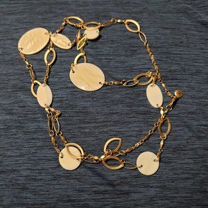 Alfani Matte Gold Tone Simulated Mother Of Pearl Oval Link Necklace